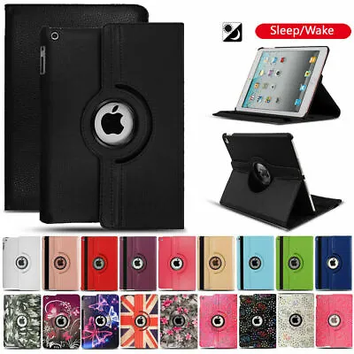 £4.99 • Buy Leather 360 Rotating Smart Case Cover For IPad 8th 7th 6th 5th Air Mini 1 2 3 4
