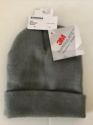 Beanie 3M Thinsulate Thick Gray Cuffed Lined Ribbed Winter Cap Hat • $9