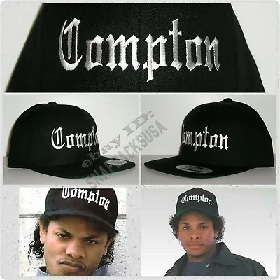 All Black Eazy E Compton Snapback Hat Cap NWA • $34.95