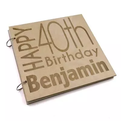 Personalised 40th Birthday Engraved Large Wooden Scrapbook Photo Album LWOD-16 • £16.99