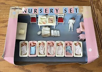 Vintage 1950's RENWAL HOSPITAL NURSERY SET Plastic Dollhouse 1:16 Original Box • $200