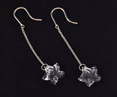 Tiffany & Co Silver Crystal Quartz Star Gemstone Dangling Earrings Pouch Dangle • $449.99