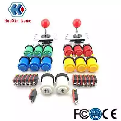 2 Player Arcade DIY Parts Kit 5Pin 8 Way Joystick +12 Pcs And 1 /2 Player Button • $34