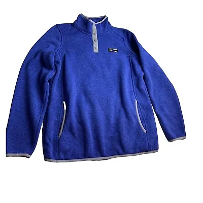 LL Bean Women's Sweater 1/4 Snap Button Fleece Pullover Size Misses Medium M • $24.97