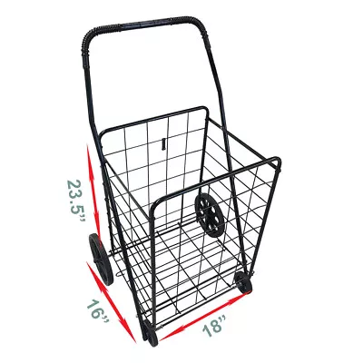 MEDIUM LARGE Foldable Single Basket Grocery Shopping Cart   • $68.99