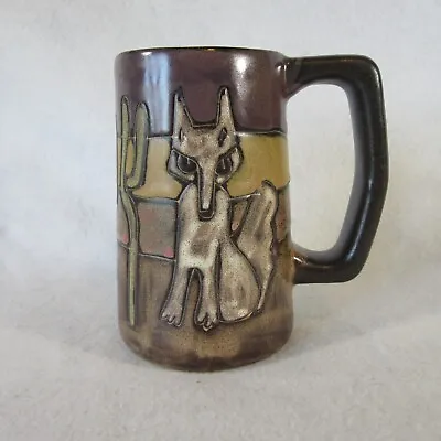 Design By Mara Sitting/Howling Wolf Purple Sky 5 5/8  Pottery Coffee Mug • $23.95