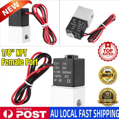 $12.89 • Buy 1/8in 12V DC Electric Solenoid Valve Air Gas Water Fuel Normally Closed 2 Way