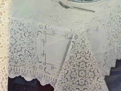 $15 • Buy Vintage Lace Vinyl Tablecloth Old Fashioned New