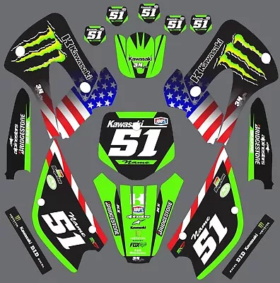 Graphic Kit For 1998-2013 Kawasaki KX85 KX100 American Monster Decals • $79