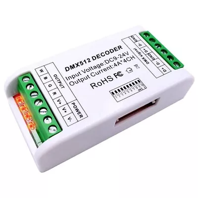  4 Channel DMX RGBW Decoder 16A RGB RGBW Strip Controller DMX 512 Dimmer Driver • $15.40