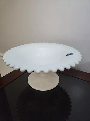 Vintage Imperial Glass Candlewick Milk Glass Footed Fruit Bowl • $21.50