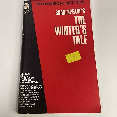 1965 Monarch Notes  The Winter's Tale Study Guide • $5.99