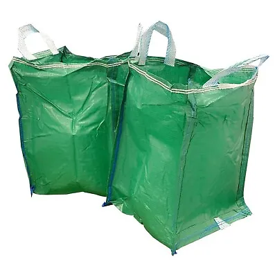 Heavy Duty Green Garden Waste Bags Reusable Industrial Fabric With Handles • £7.95