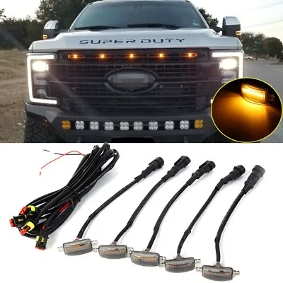 $24.79 • Buy 5x Raptor Style Smoke LED Grille Running Marker Lights For FORD F-250 Super Duty