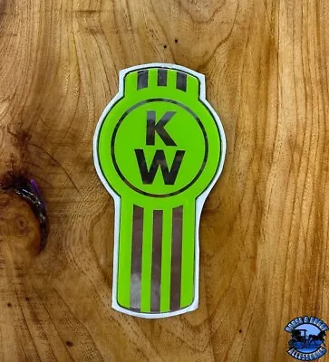 New Style Green/Chrome Kenworth Emblem Decal Replacement High Quality USA Made • $88.07