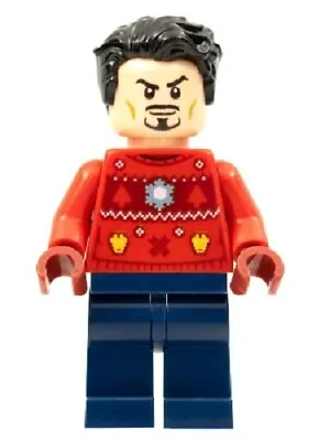 $6.42 • Buy LEGO MINIFIG AVENGERS Sh760 Tony Stark - Christmas Sweater Iron Man NEW