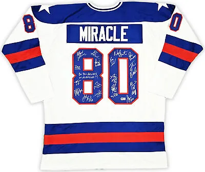 1980 Team Usa Miracle On Ice Signed Jersey Do You Believe 19 Sigs Beckett 220107 • $899