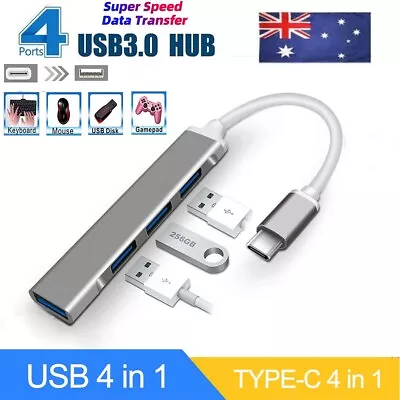 $2.98 • Buy 4 Port USB C HUB 3.0 Type C Multi Splitter OTG Adapter For PC Laptop Mac Charge