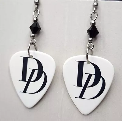 Duran Duran  DD  Guitar Pick Earrings With Black Swarovski Crystals • $6