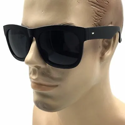 X-Large Wide Fit MENS Black Square Sunglasses Thick Oversize Gangster Shade • $54.50