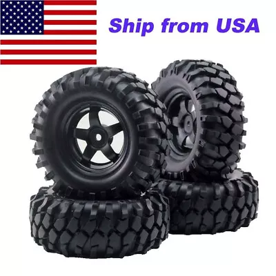 4pcs Wheels Rims Rubber Tires 12mm Hex For 1/10 Off-Road RC Rock Buggy Truck • $19.50