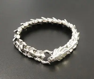 925 Sterling Silver Linked Scales Bones Chain Dragon Bracelet 7  7.5  8  8.5  9  • $136