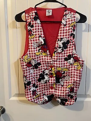 Vintage Mickey Mouse Disney Suit Vest Medium/Large Walt Disney Co USA Made Red • $44.99