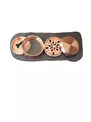 2.2 Inch 4 Piece Metal Large Dry Herb Spice Tobacco Grinder Crusher Rose Gold • £15