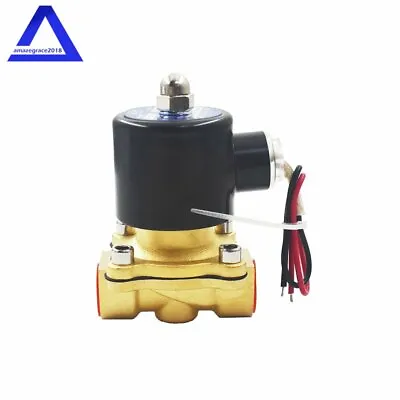 1/2 Inch 12V DC Brass Electric Solenoid Valve NPT Gas Water Air Normally Closed • $26.89