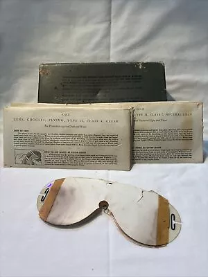 Vintage Military Flying Type II  Sun Dust Wind Goggle Lenses Lot Of 6 W/ Box • $45