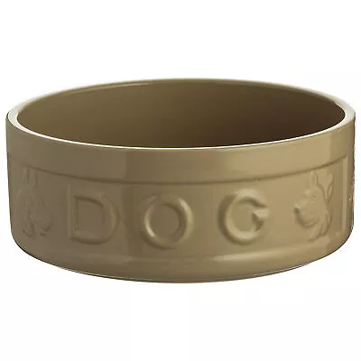 Mason Cash 25cm Stoneware Cane Lettered Dog Puppy Water Bowl Pet Feeding Plate • £15.95