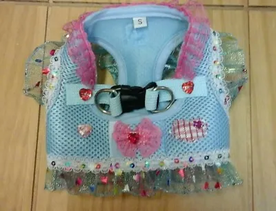 Designer Dogs Harness Size Small  Chihuahua /blue Hearts  /. LAST ONE  • £10.99