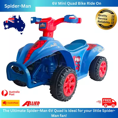 Spider-Man 6V Electric Quad Bike Battery Power Kids Ride On Toy Car Outdoor • $129.95