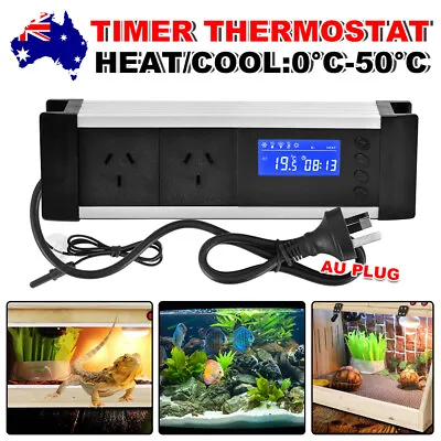 $34.95 • Buy Reptile Thermostat Digital Aquarium Timer LCD Cooling Heating Temp Controller