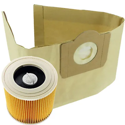 Filter Bags For KARCHER WD3 WD3P MV3 Wet & Dry Vacuum Cleaner Filters Bag • £6.84