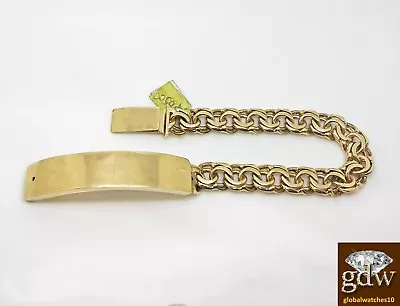 10k Yellow Gold Chino Link ID Bracelet Men 8 Inch Solid Links Franco Rope  • $2325.89