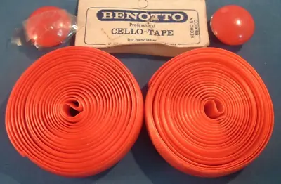 Benotto Red Thick Smooth Road Handlebar Tape NEW / NOS Vintage-One Pair- NIB • $85.70