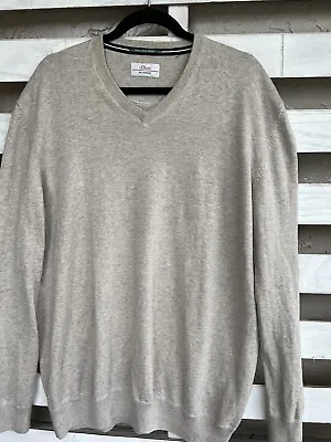 S. Oliver Mens Sweater Pullower V Neck Long SLeeve CReam SIze XL. • $24.50