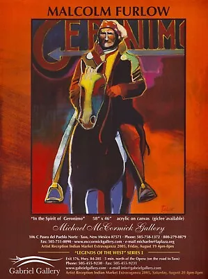 MALCOLM FURLOW Art Gallery Exhibit ~ In The Spirit Of Geronimo ~ PRINT AD ~ 2005 • $9.99