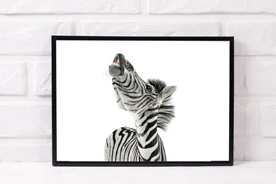 Zebra Print Poster Picture Wall Art Home Decor Unframed Animals  Gift A4 New  • £3.99