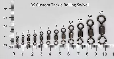 50 Pcs Rolling  Swivel  Size 8 To 4/0 Fishing Tackle Barrel Connector • $13.59