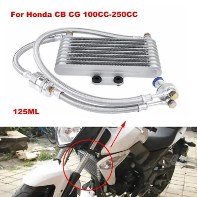 125ml Motorcycle Oil Cooler Cooling Radiator Kit For Honda CB CG 100CC - 250CC • $79.69