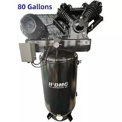 Electric Piston Air Compressor 80 Gallons Vertical Tank 10 HP 220V 7.5 KW • $9180