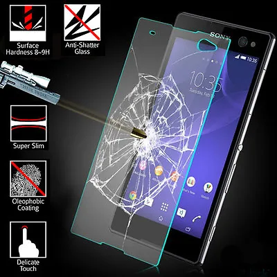 $6.99 • Buy Tempered Glass Screen Protector Film Case Sony Xperia XZ / XZ Premium 