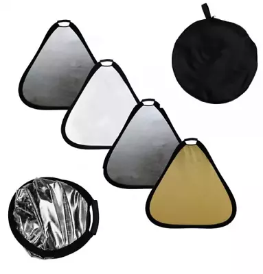 5 In 1 Photo Reflector Softbox Diffuser Collapsible Triangle Portable 110cm • £14.92