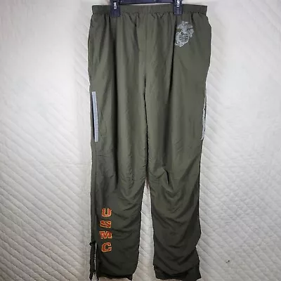 USMC Marines Sweatpants Mens Medium Regular Green Nylon New Balance Made In USA • $22.88