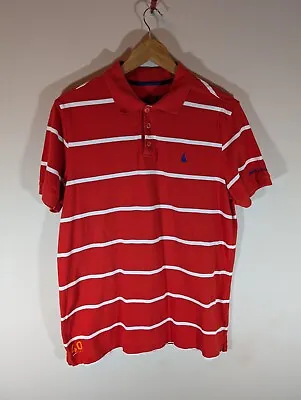 Musto Evolution Red Sunblock Polo Shirt Striped Men’s Medium UPF 40 Sailing • £19.99