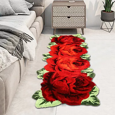 4 Rose Rug Floor Runner Rug Carpets Floral Mats Pad Anti-Slip Mats 165*60cm • $59