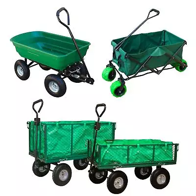 Heavy Duty Outdoor Garden Trailer Large Tipper Cart Trolley Truck Wheelbarrow • £16.95