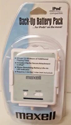 £10.98 • Buy  IPod Compatible Back-Up Battery Pack And Dock Connector Clip Maxell
